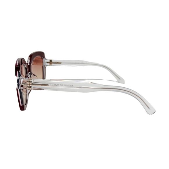 Bally Oversized Square Butterfly Sunglasses Burgundy Red with case BY0020H - Picture 5 of 9